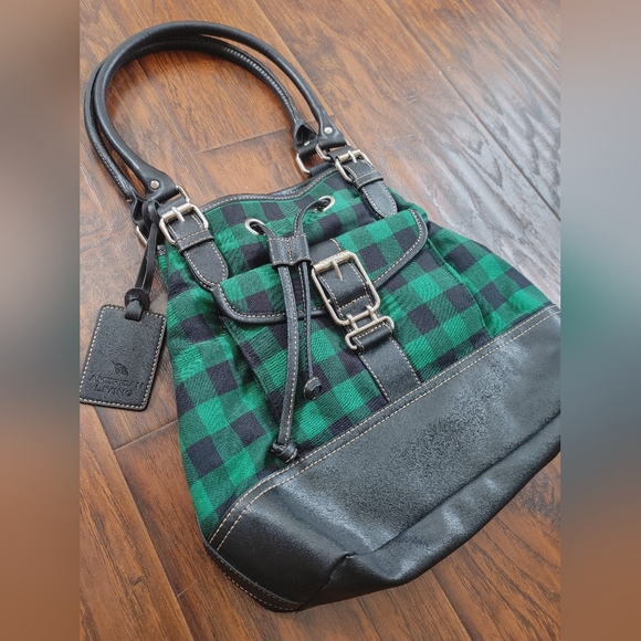 NWOT American Living green plaid shoulder bag - Picture 2 of 6